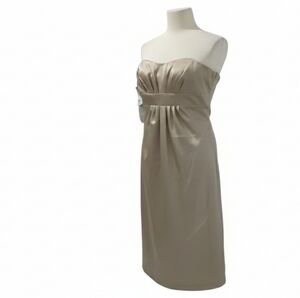 NWT Alfred Angelo Strapless Sweetheart Cocktail Party Bridesmaid Dress Beige-2
